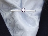 Deluxe Amethyst Stock Pin - Silver