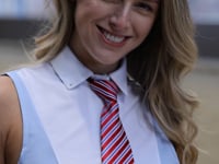 Regent Stripe Ready-Tied Show Tie - Adult Red/Navy