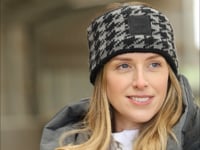 Houndstooth Knit Headband - Black/Grey