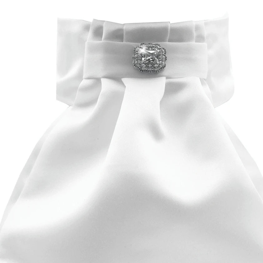 Radiance Crystal Deluxe Ready-Tied Stock - White - Nags Essentials