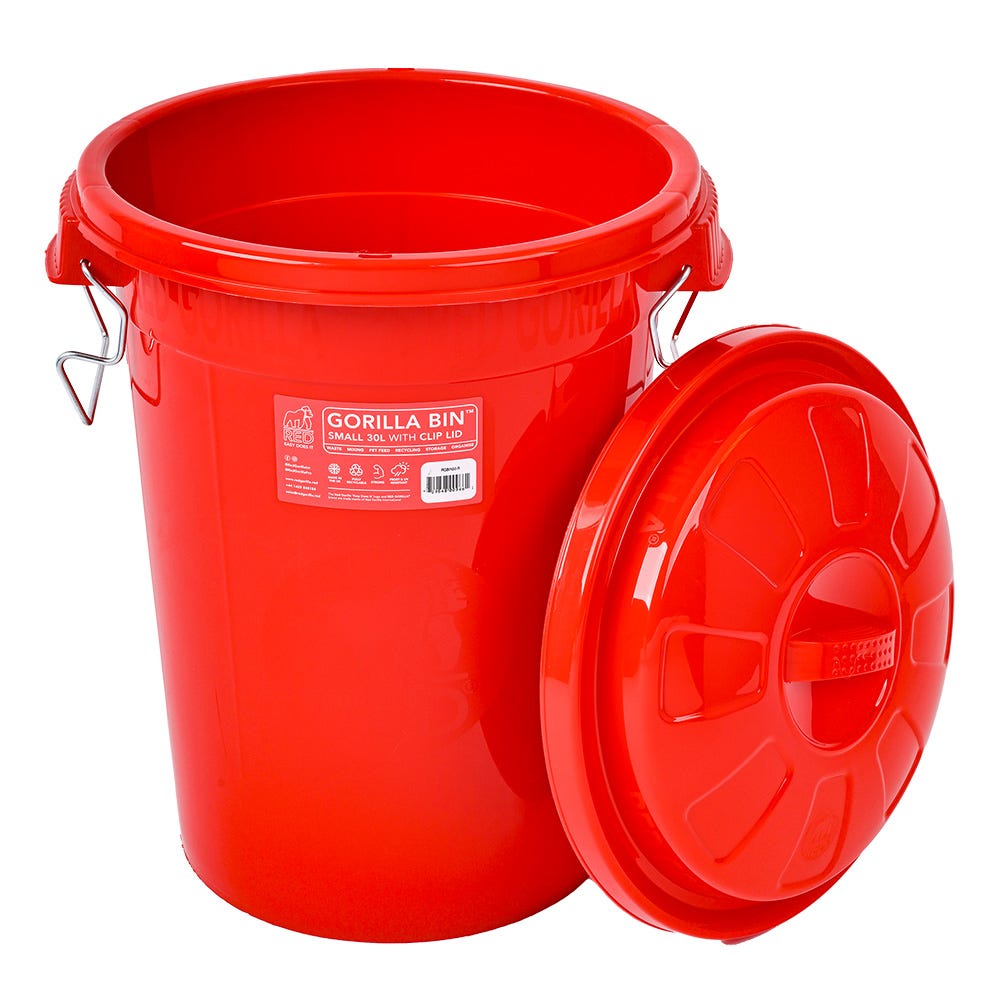 Red Gorilla Bin With Clip Lid - Nags Essentials