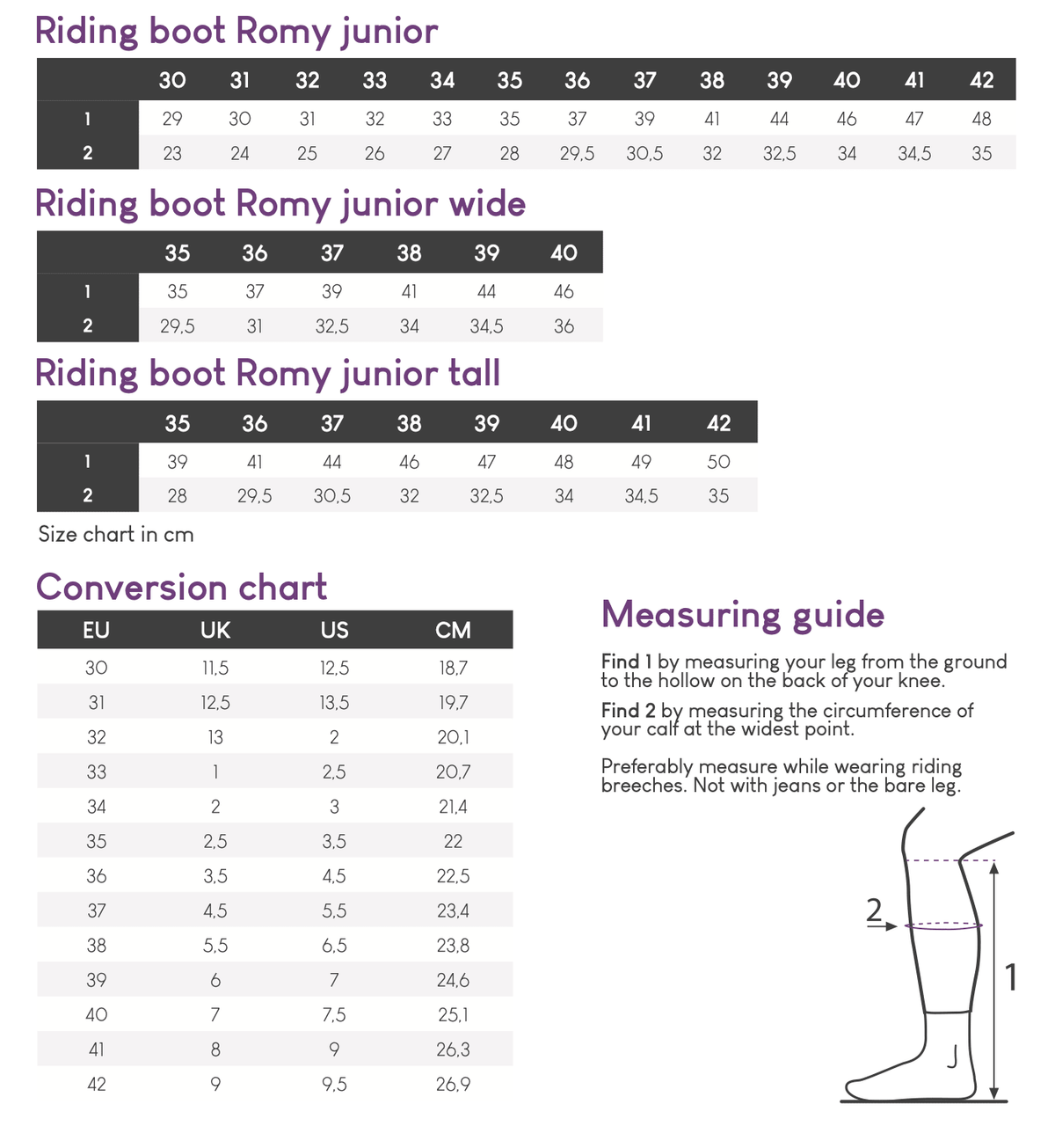 Romy JUNIOR Long Riding Boot Changeable Top - Nags Essentials