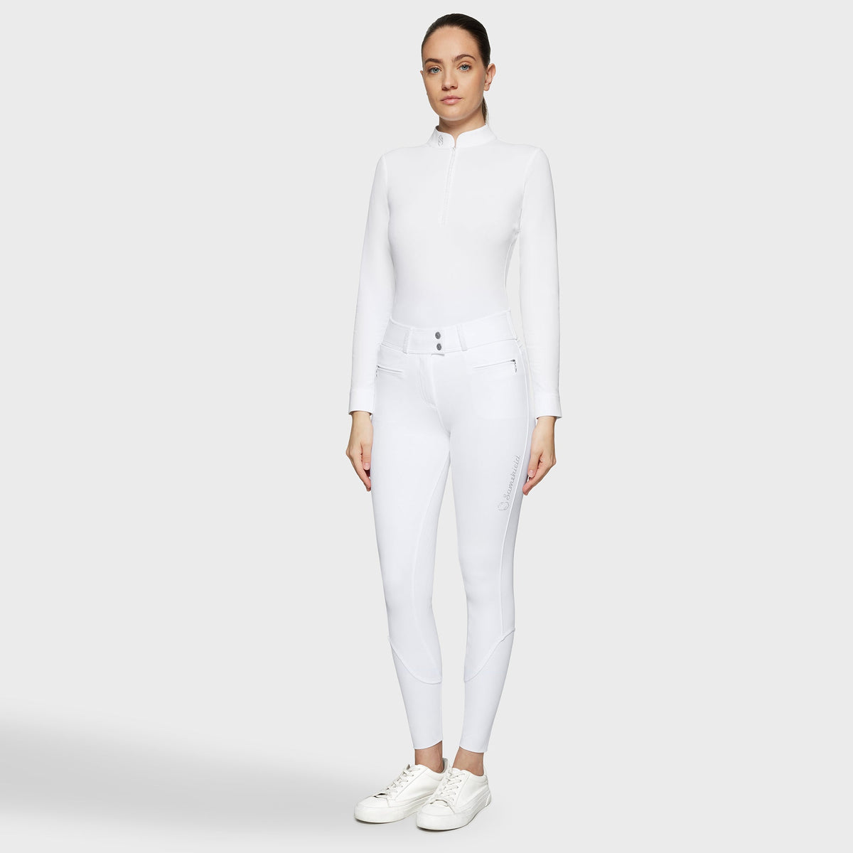 Samshield Claranova Full Grip Breeches FW25 - White - Nags Essentials
