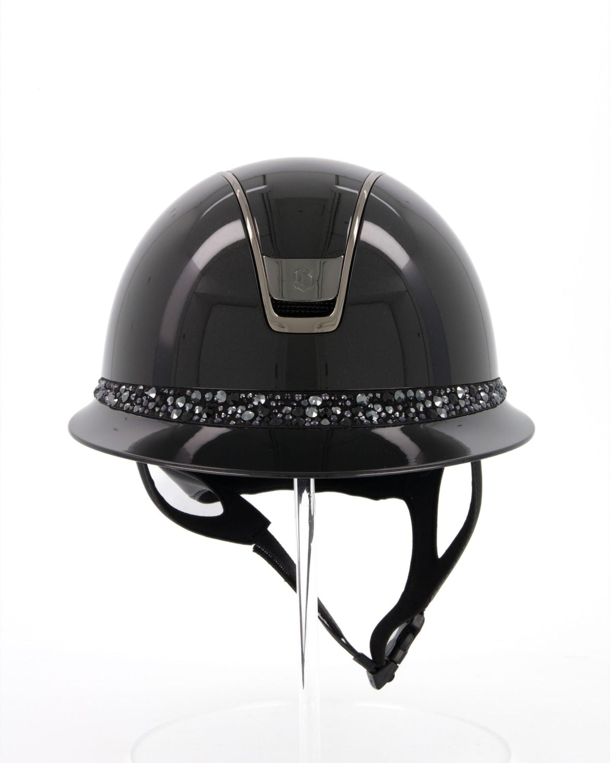 Samshield MissShield 2.0 Glossy Black with Glacier Frontal Band with Chrome Black Trim &amp; blazon - Nags Essentials