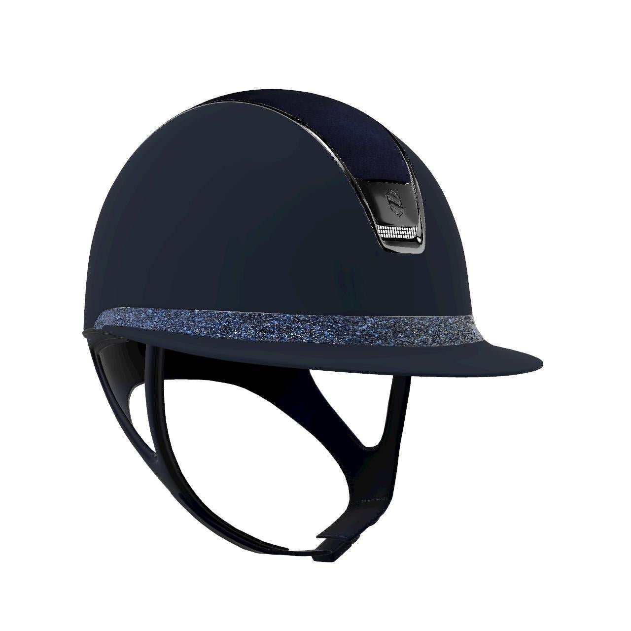 Samshield MissShield Matt Blue 2.0 Alcantara Top and Ultra Fine Rock Cosmic Nights Frontal Band with Black Chrome Trim - Nags Essentials