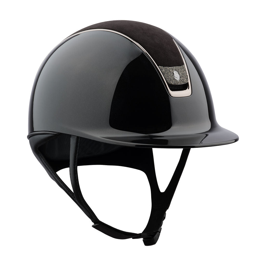 Samshield Shadow Gloss Black 2.0 with Alcantara Top and Crystal Fabric Blazon - Nags Essentials
