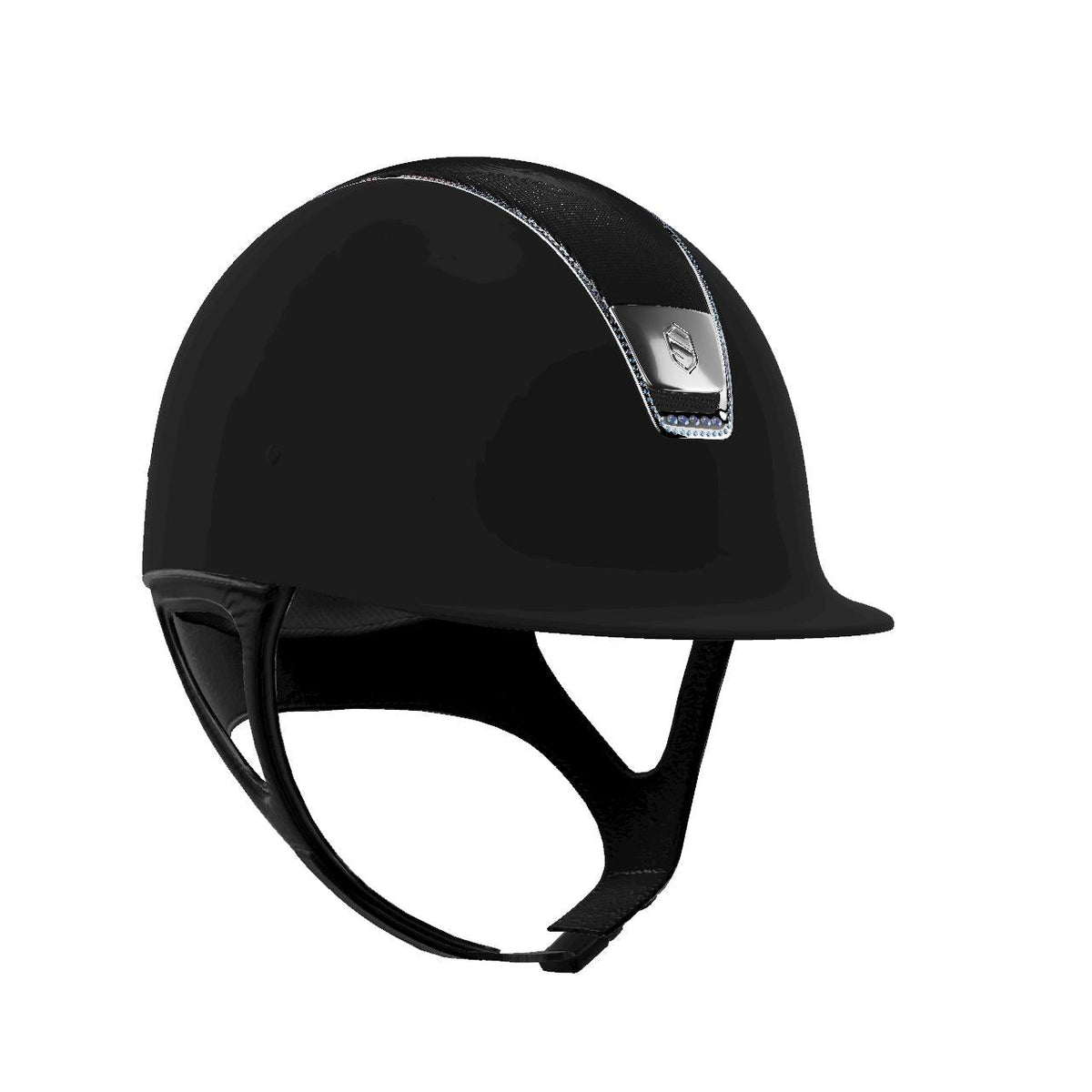 Samshield ShadowMatt 1.0 Black with Shimmer Top and a Chrome Trim with Full Crystal - Nags Essentials