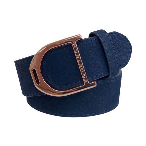 Stirrup Leather Belt 35mm - Navy Suede/Rose Gold - Nags Essentials