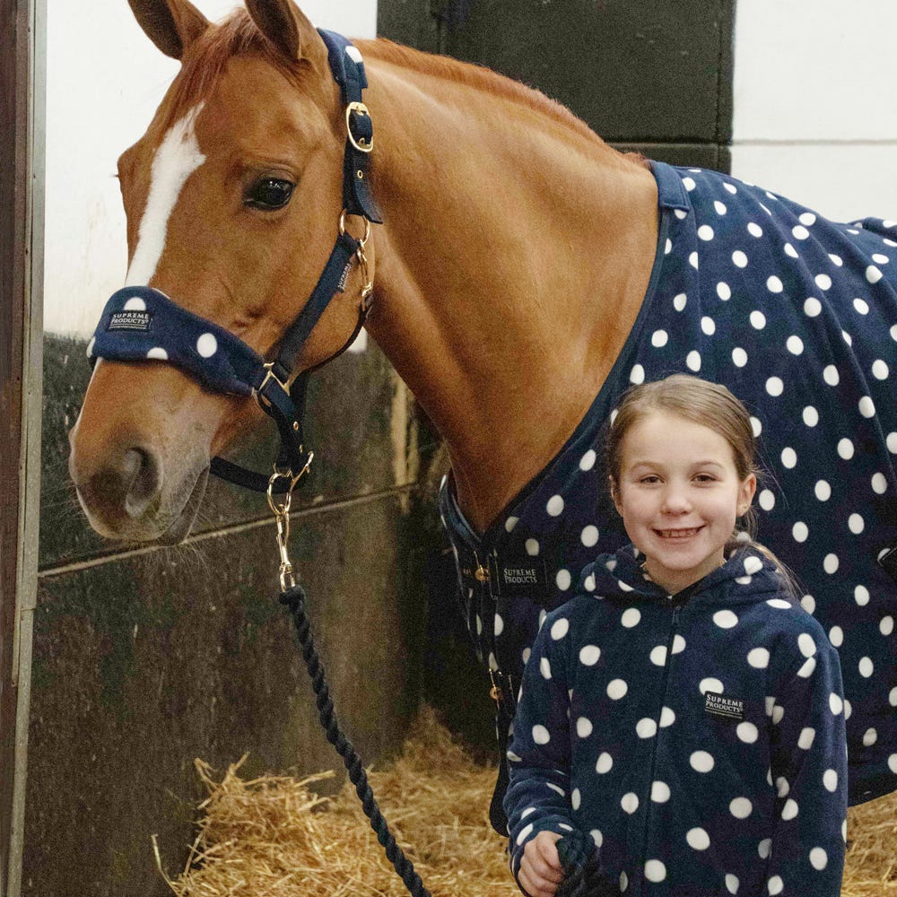 Supreme Products Dotty Fleece Head Collar & Lead Rope - Nags Essentials