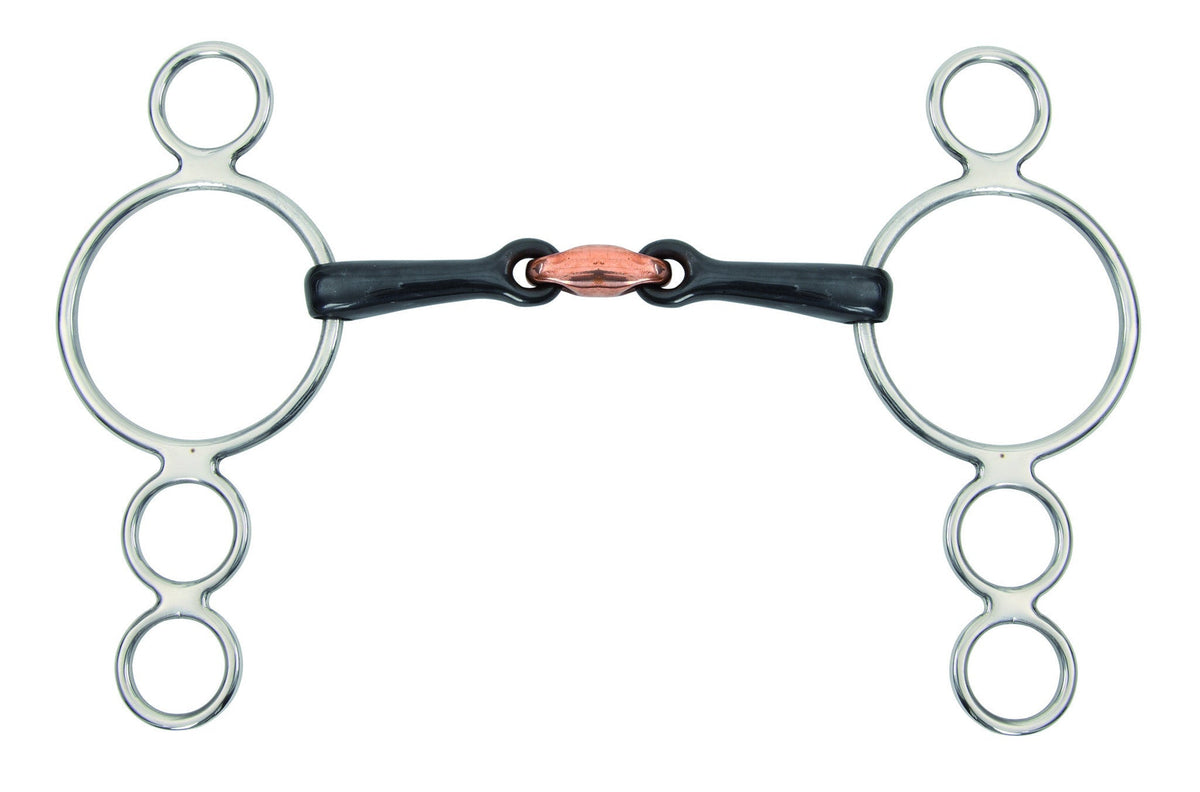 Sweet Iron Three Ring Dutch Gag with Lozenge Bit - Nags Essentials