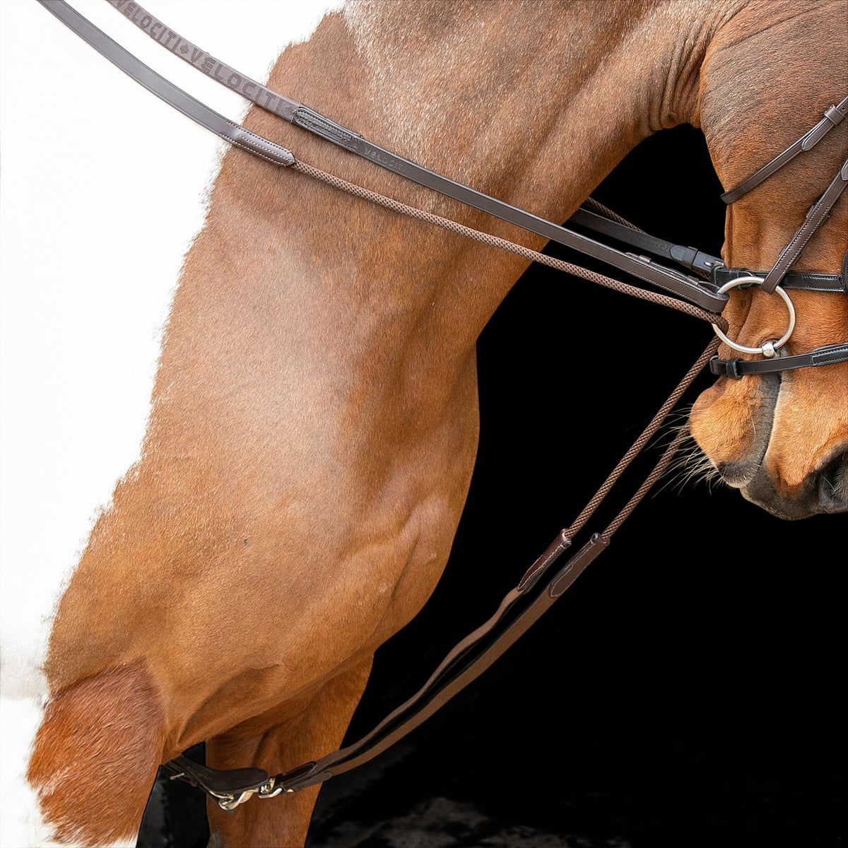 Velociti GARA Elasticated Draw Reins - Havana - Nags Essentials