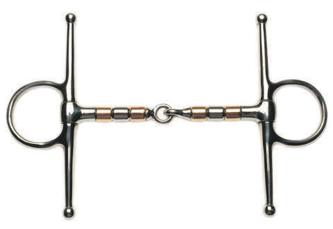 Korsteel Copper &amp; Steel Roller Full Cheek Snaffle - Nags Essentials