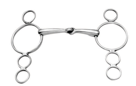 Korsteel Stainless Stell French Link 3 Ring Dutch Gag Bit - Nags Essentials