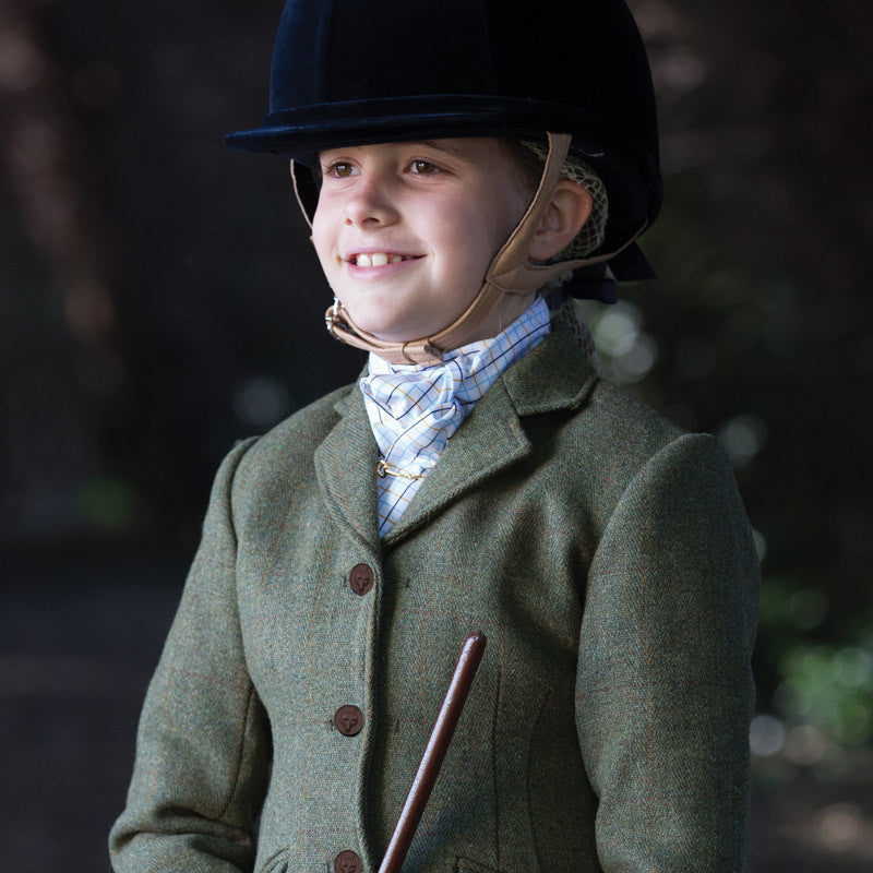 Equetech Junior Claydon Tweed Riding Jacket - Green - Nags Essentials