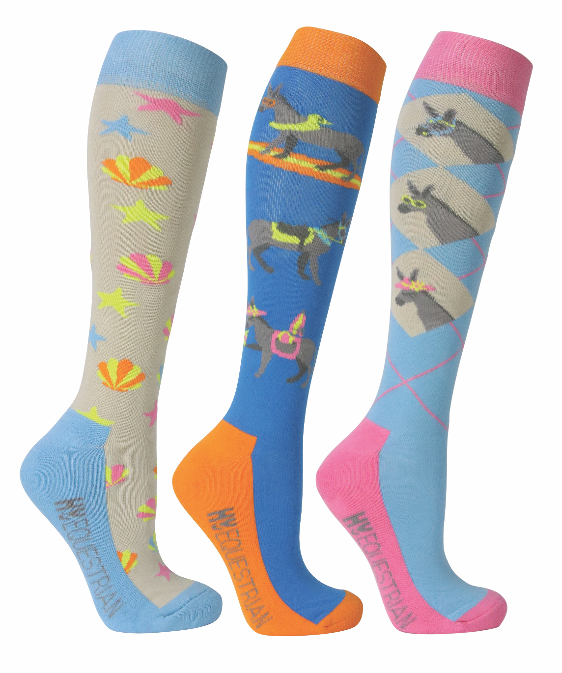 Seaside Donkey Socks (Pack of 3)