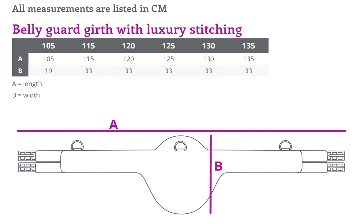 Belly Guard Girth with Luxury Stitching - Nags Essentials