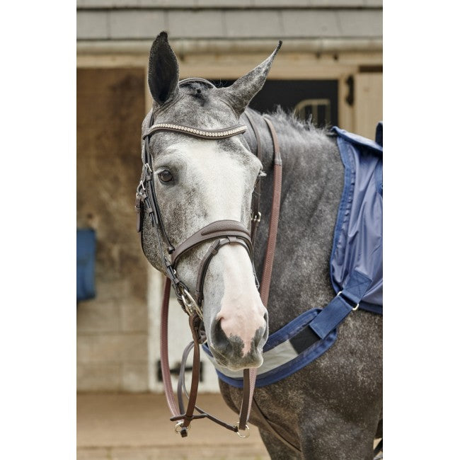 Chicago Perforated Leather Bridle with Bling Browband - Nags Essentials