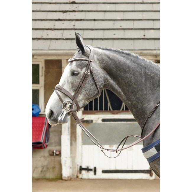 Chicago Perforated Leather Bridle with Bling Browband - Nags Essentials