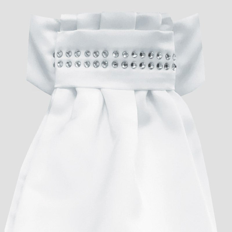 Equetech Diamante Band Deluxe Ready - Tied Stock - White - Nags Essentials