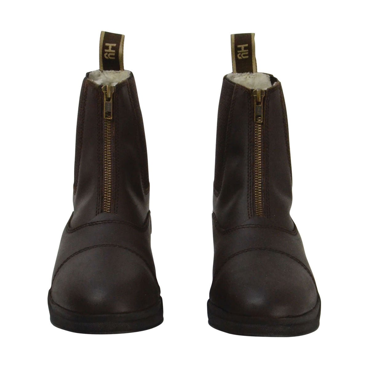Hy Equestrian Fleece Lined Wax Leather Zip Jodhpur Boot - Nags Essentials