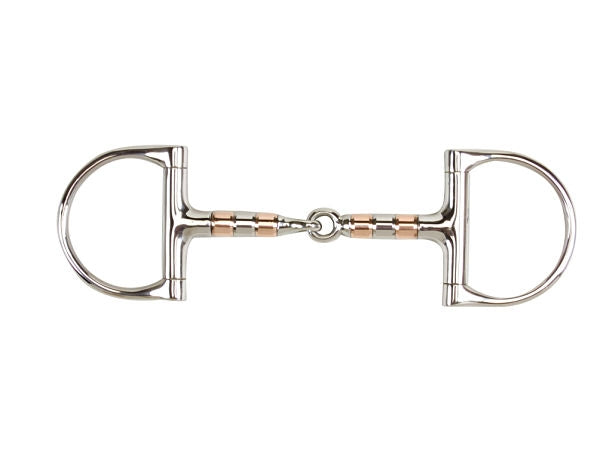 Korsteel Copper &amp; Steel Roller Jointed Dee Ring Snaffle - Nags Essentials