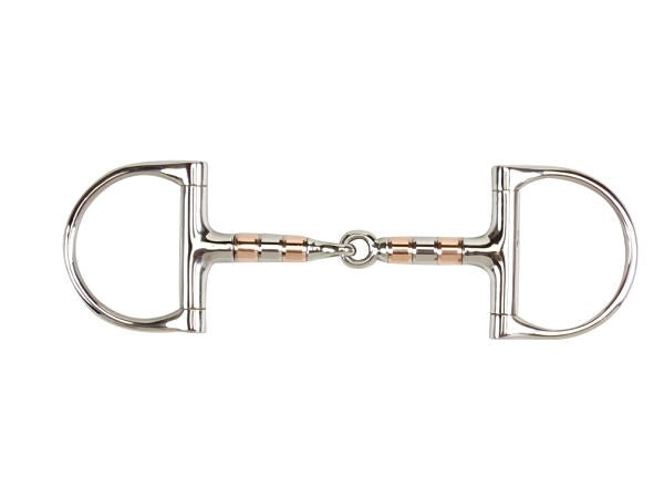 Korsteel Copper &amp; Steel Roller Jointed Dee Ring Snaffle - Nags Essentials