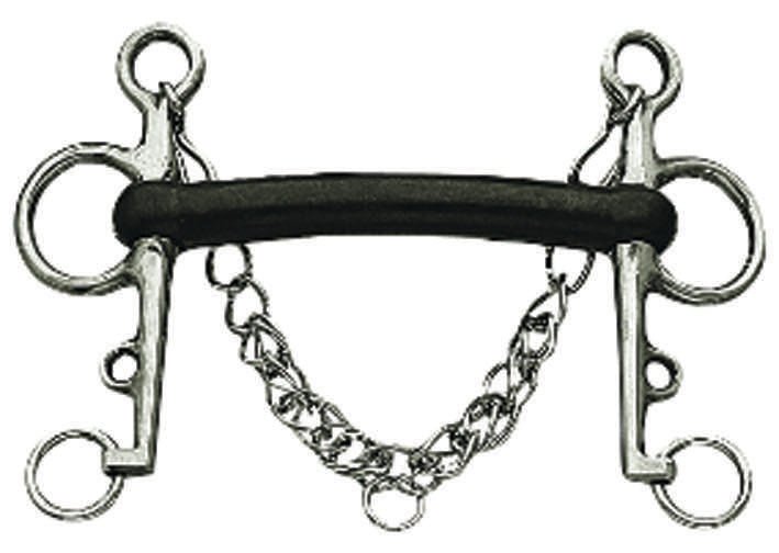 Korsteel Hard Rubber Mullen Mouth Pelham Bit - Nags Essentials
