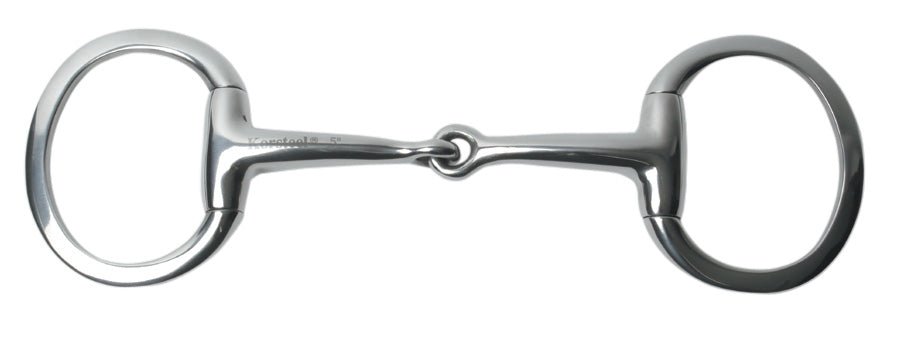 Korsteel Stainless Steel Featherweight Thin Mouth Jointed Flat Ring Eggbutt Snaffle - Nags Essentials