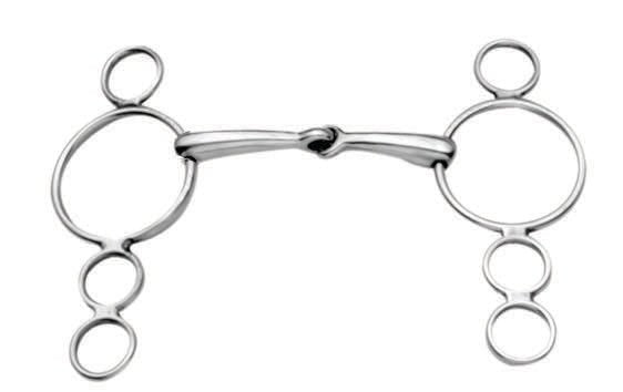 Korsteel Stainless Stell French Link 3 Ring Dutch Gag Bit - Nags Essentials