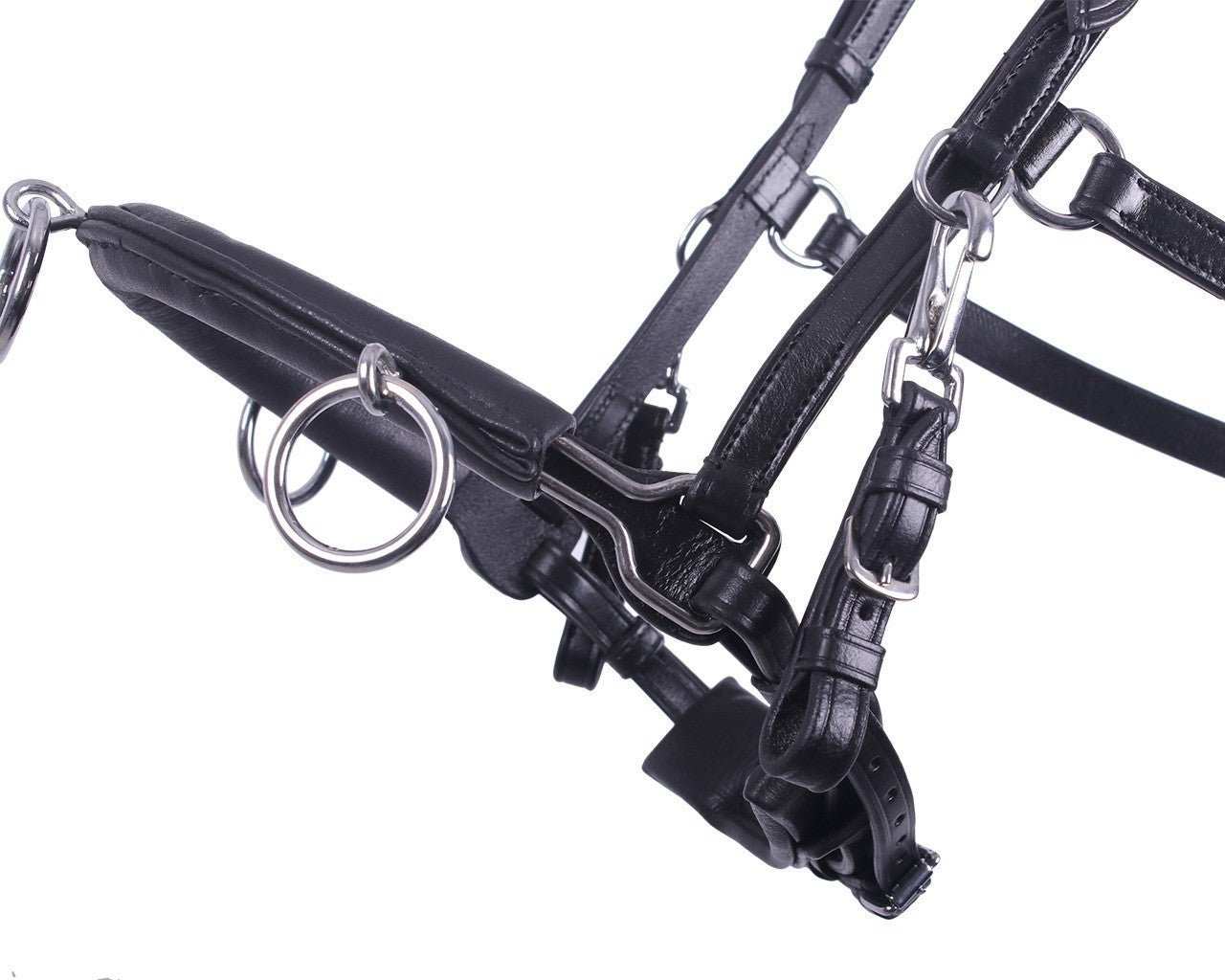 Multifunctional Leather Cavesson / Bridle - Black - Nags Essentials