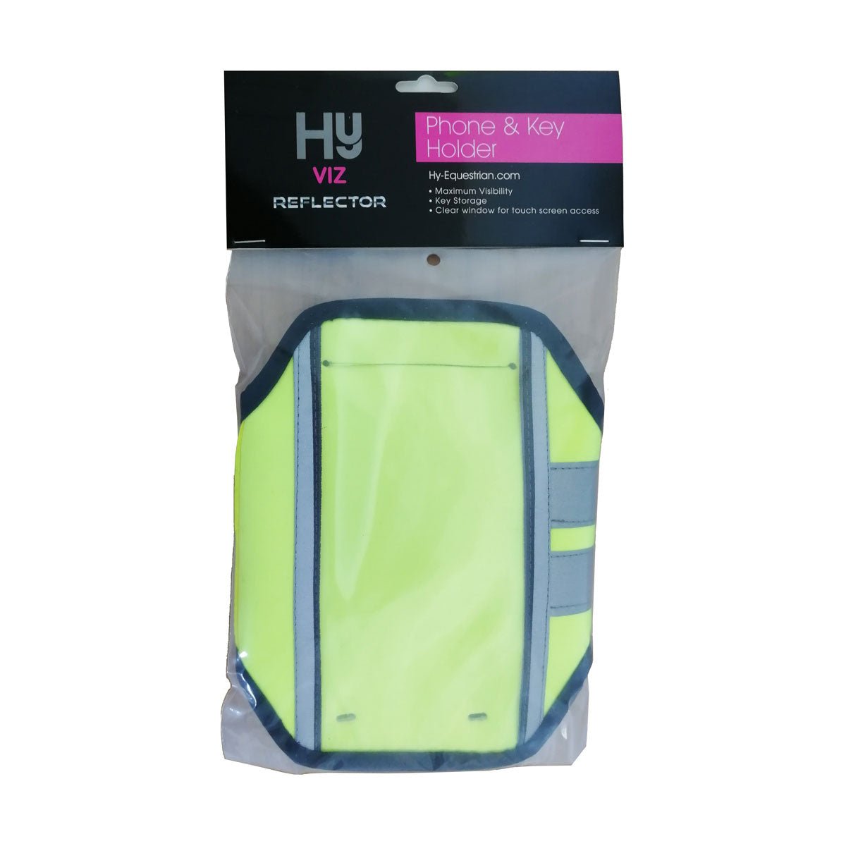 Reflector Phone & Key Holder by Hy Equestrian. -Yellow - Nags Essentials