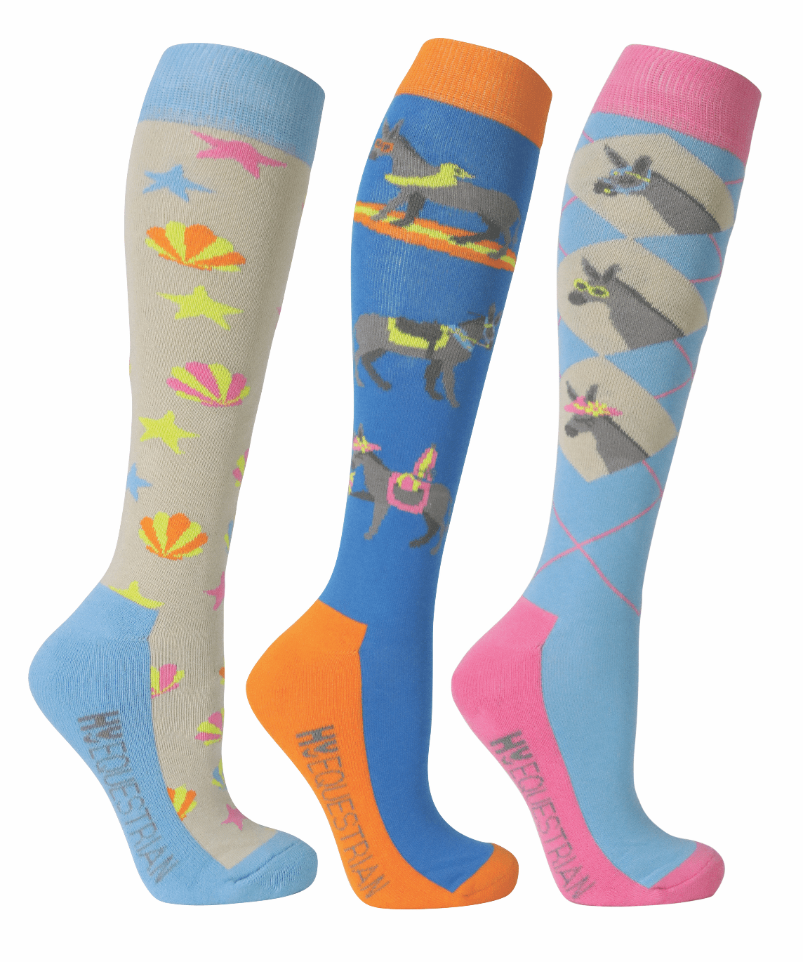 Seaside Donkey Socks (Pack of 3) - Nags Essentials